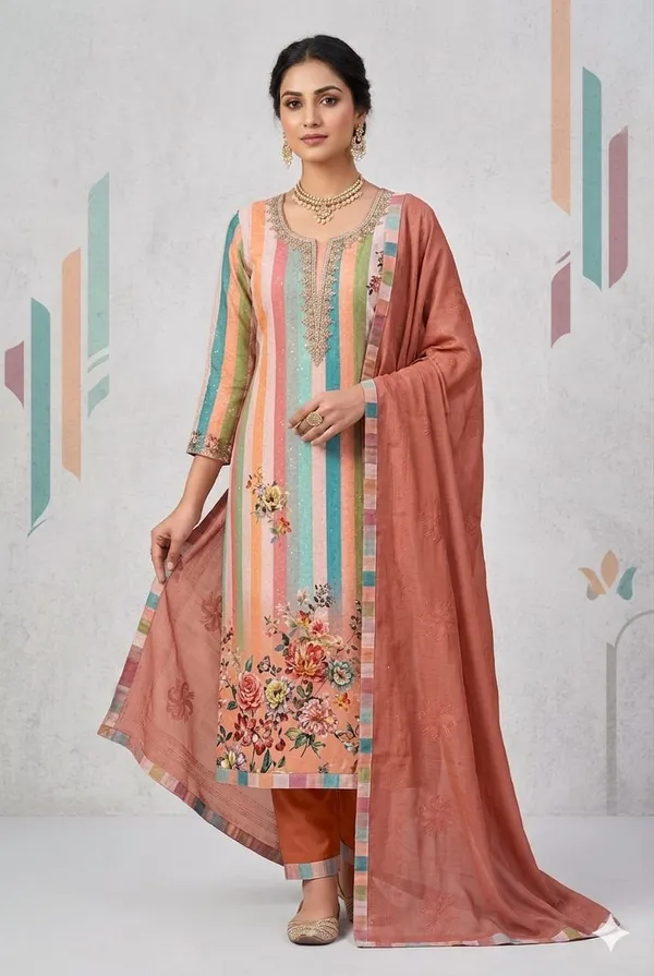 Muslin_Fabric_Unstich_Suit_With_Chanderi_Dupatta_And_Unstich_Rayon_Bottom