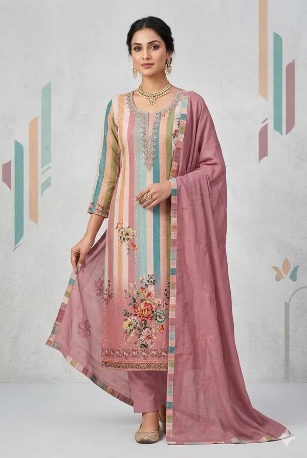Muslin_Fabric_Unstich_Suit_With_Chanderi_Dupatta_And_Unstich_Rayon_Bottom