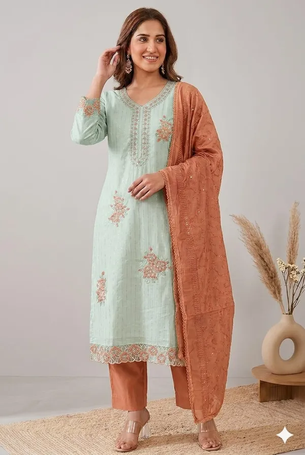 Roman_Fabric_Unstich_Suit_With_Chanderi_Dupatta_And_Unstich_Rayon_Bottom