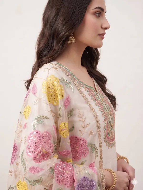 She_Girl_Women's_Chinon_Fabric_Semi_Stiched_Suit_With_Chinon_Garara_And_Organza_Brushprint_Dupatta