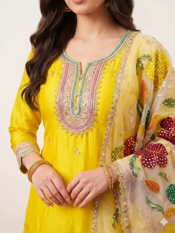 She_Girl_Women's_Chinon_Fabric_Semi_Stiched_Suit_With_Chinon_Garara_And_Organza_Brushprint_Dupatta