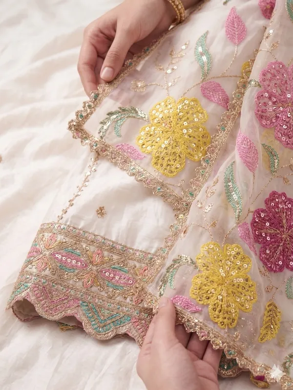 She_Girl_Women's_Chinon_Fabric_Semi_Stiched_Suit_With_Chinon_Garara_And_Organza_Brushprint_Dupatta