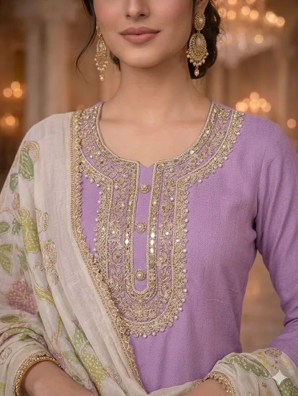 She_Girl_Women's_H.O_Fabric_Semi_Stiched_Suit_With_Brushpint_Dupatta_And_H.O_Fabric_Garara