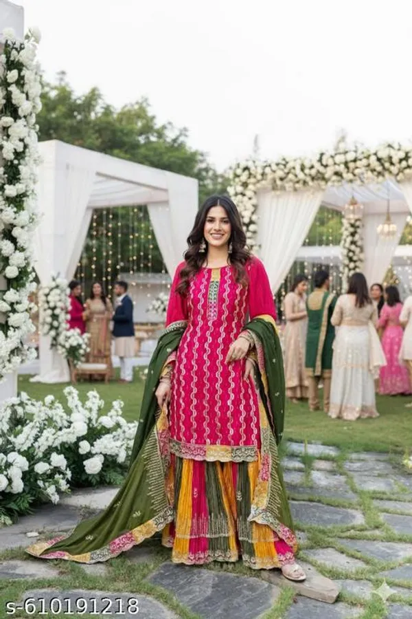 Pink_Chinon_Fabrics_Unstitched_Suit_With_Stitched_Chinon_Gharara_And_Chinon_Dupatta_For_Women