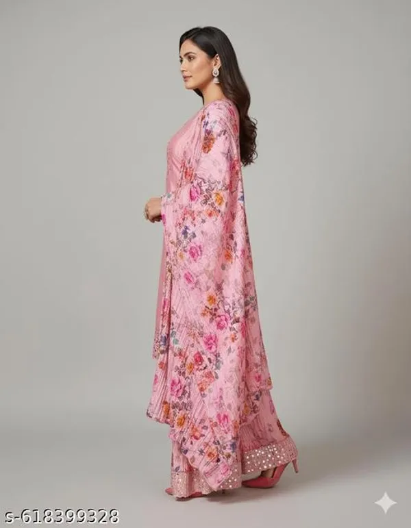 Pink_Chinon_Fabric_Unstitched_Suit_With_Stitched_Chinon_Gharara_And_Chinon_Dupatta_For_Women