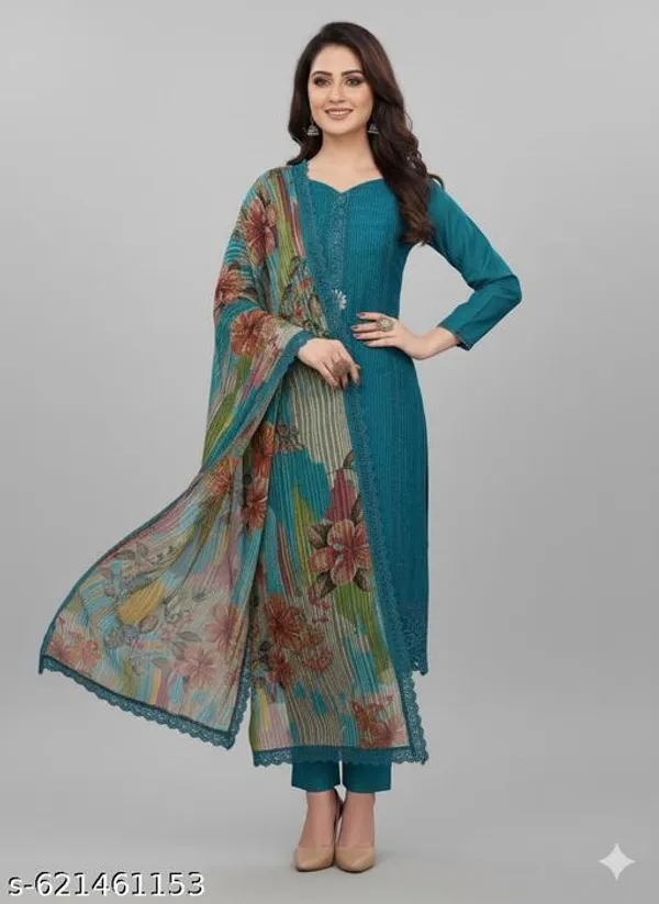 Blue_Roman_Fabric_Unstitched_Suit_With_Chiffon_Dupatta_And_Unstitched_Indo_Bottom_For_Women