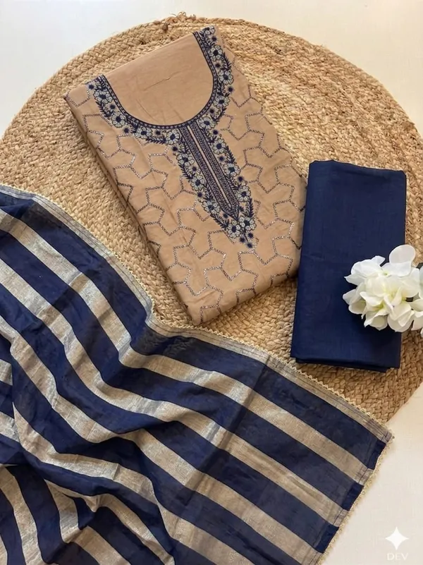 Jaam_Fabric_Unstich_Suit_With_Chanderi_Patta_Dupatta_And_Unstich_Rayon_Bottom