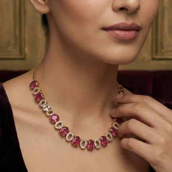 Golden_Red_Alloy_Necklace_Set_For_Women