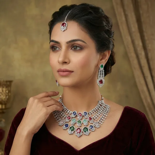Multicolor_Alloy_Necklace_Set_For_Women
