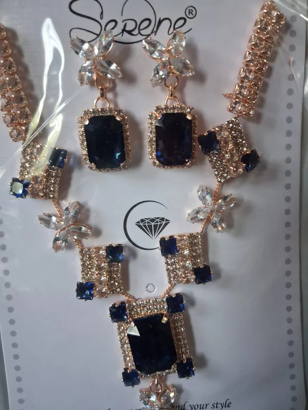 Blue_White_Alloy_Necklace_Set_For_Women