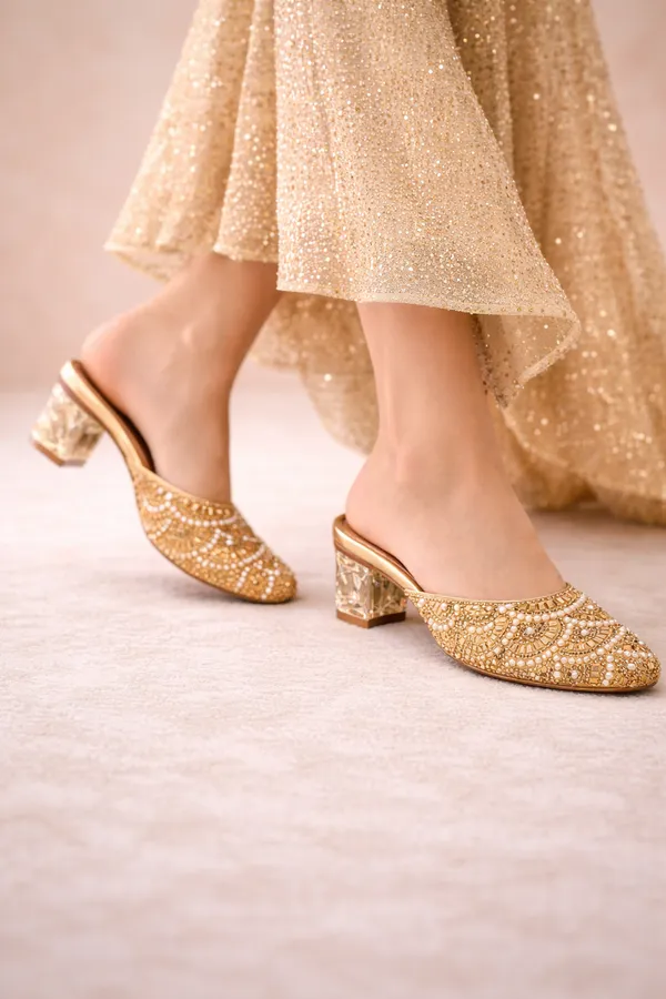 Golden_Partywear_Pearl_Work_Slip-On_Heels_For_Women