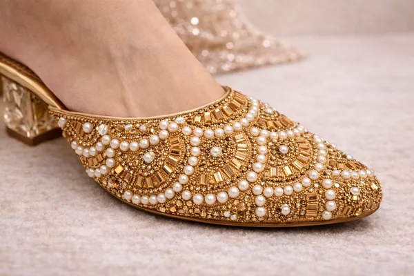 Golden_Partywear_Pearl_Work_Slip-On_Heels_For_Women
