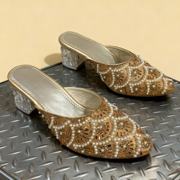 Golden_Partywear_Pearl_Work_Slip-On_Heels_For_Women