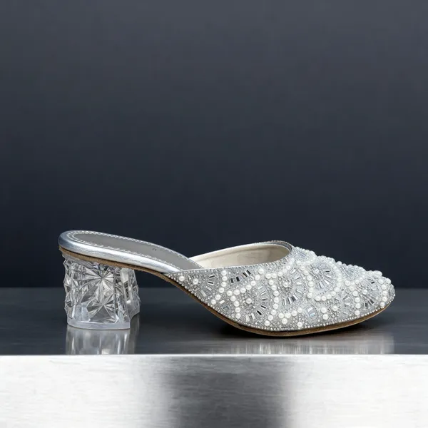 Silver_Partywear_Pearl_Work_Slip-On_Heels_For_Women