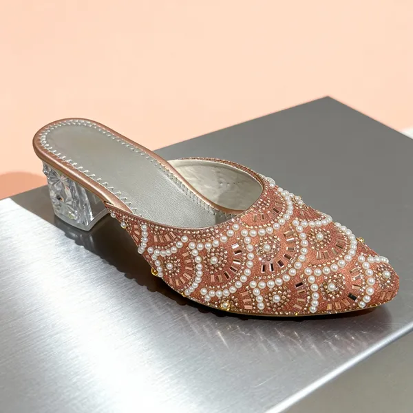 Peach_Party_Wear_Pearl_Work_Slip-On_Heels_For_Women