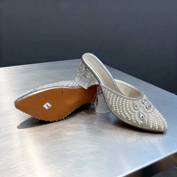 Silver_Pearl_Embellished_Block_Heel_Mules_For_Women