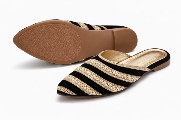 Black_Black_&_Gold_Pearl_Embellished_Party_Mules_For_Women