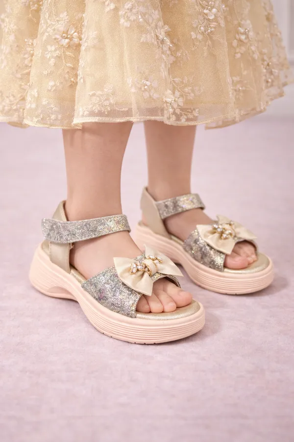 Golden_Sparkle_Belle_Crystal_Bow_Party_Sandals_For_Kids_And_Girls