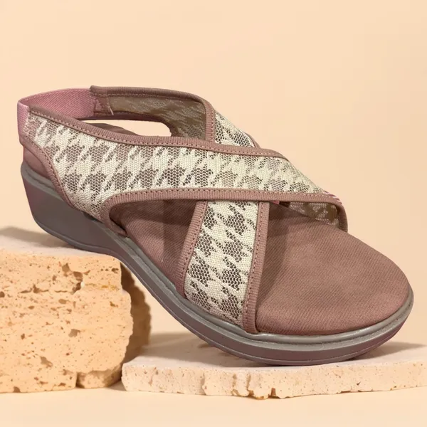 Brown_Comfortable_Cross-Strap_Wedge_Sandals_For_Women