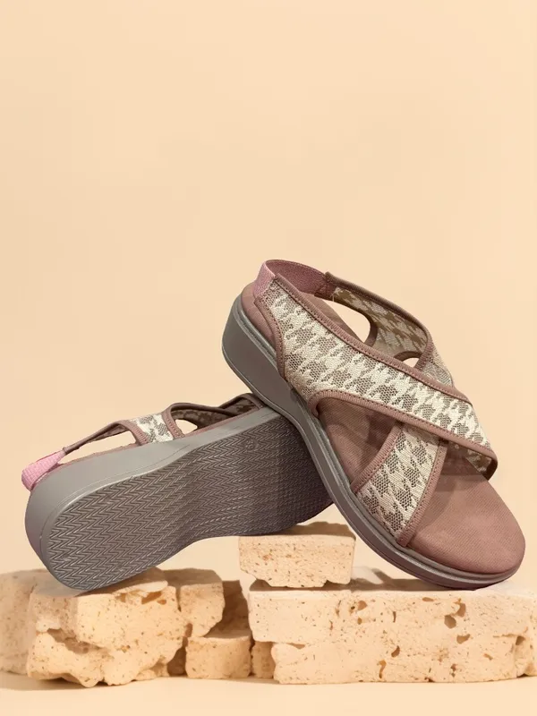Brown_Comfortable_Cross-Strap_Wedge_Sandals_For_Women