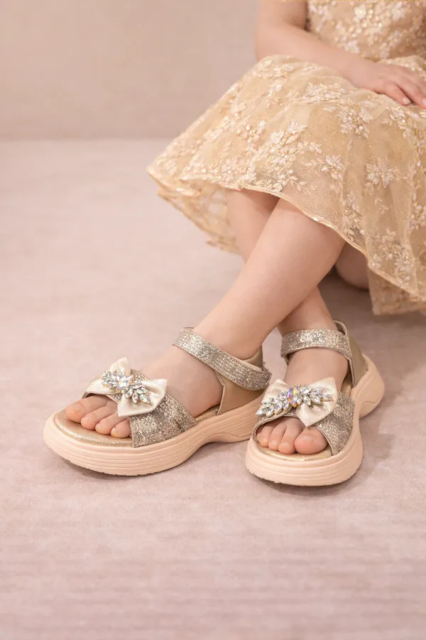 Golden_Little_Diva_Golden_Glam_Sandals_For_Kids_And_Girls