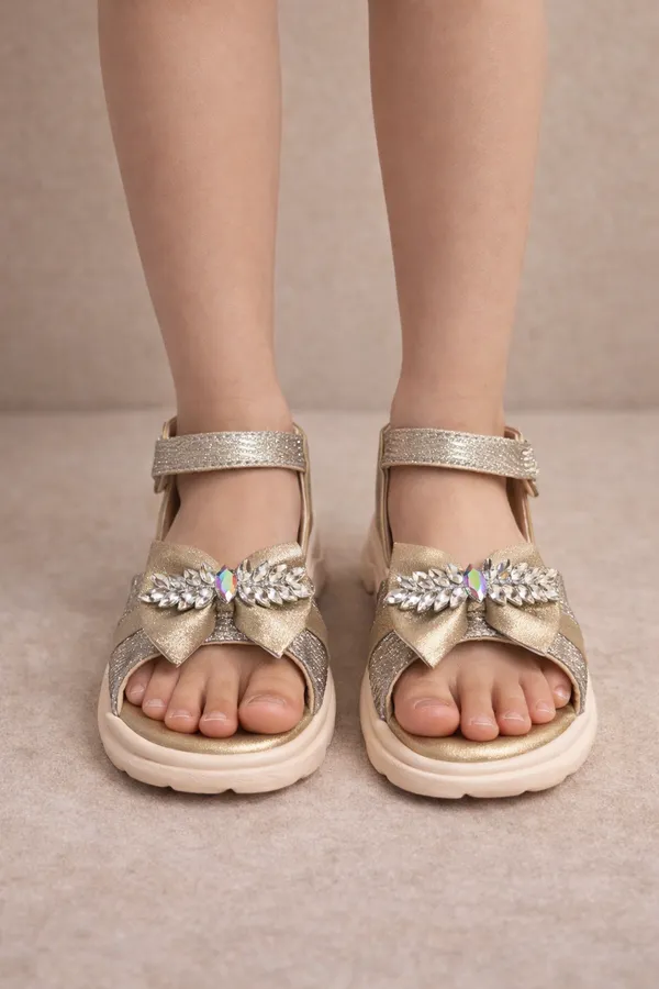Golden_Little_Diva_Golden_Glam_Sandals_For_Kids_And_Girls