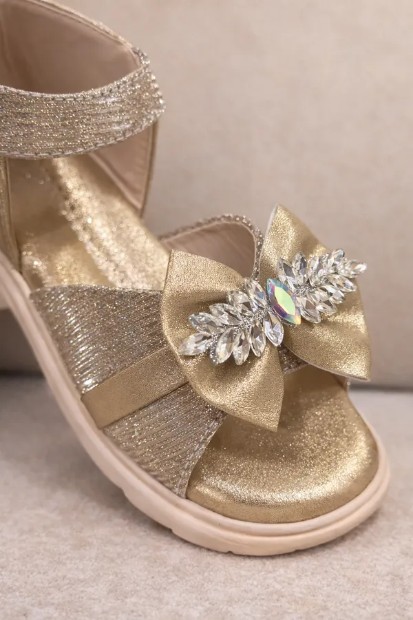 Golden_Little_Diva_Golden_Glam_Sandals_For_Kids_And_Girls