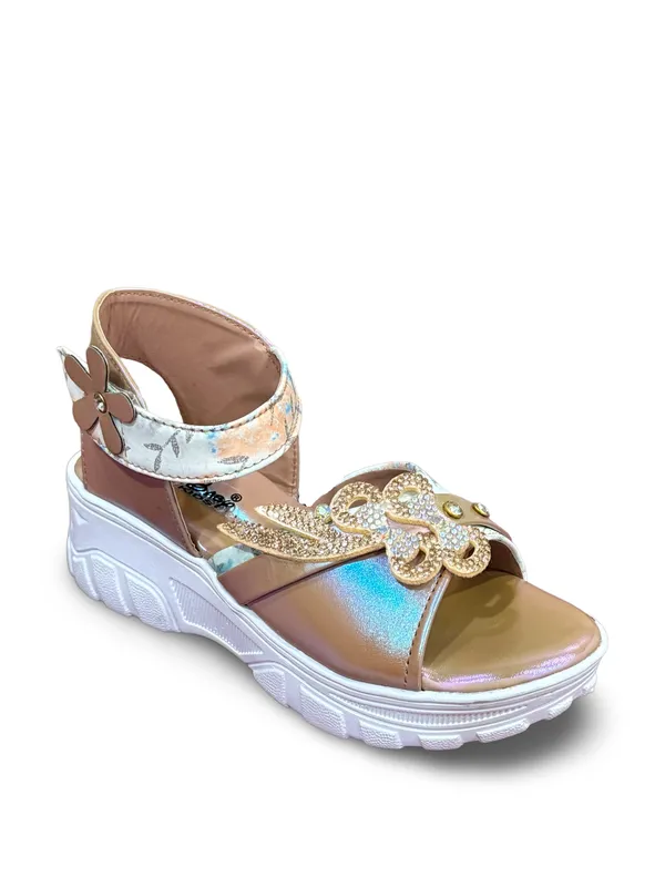 Sultan_Party_Wear_Sandals_|_Butterfly_Design_|_Velcro_Ankle_Strap_For_Kids_And_Girls