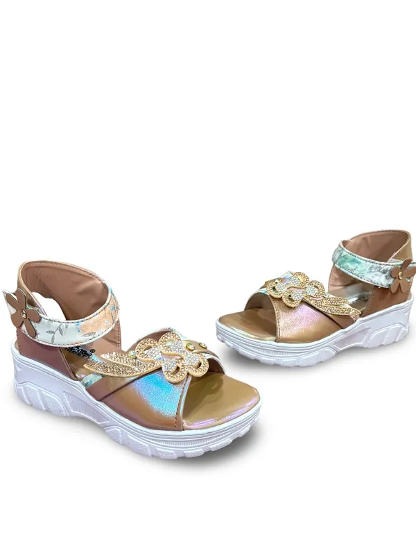 Sultan_Party_Wear_Sandals_|_Butterfly_Design_|_Velcro_Ankle_Strap_For_Kids_And_Girls