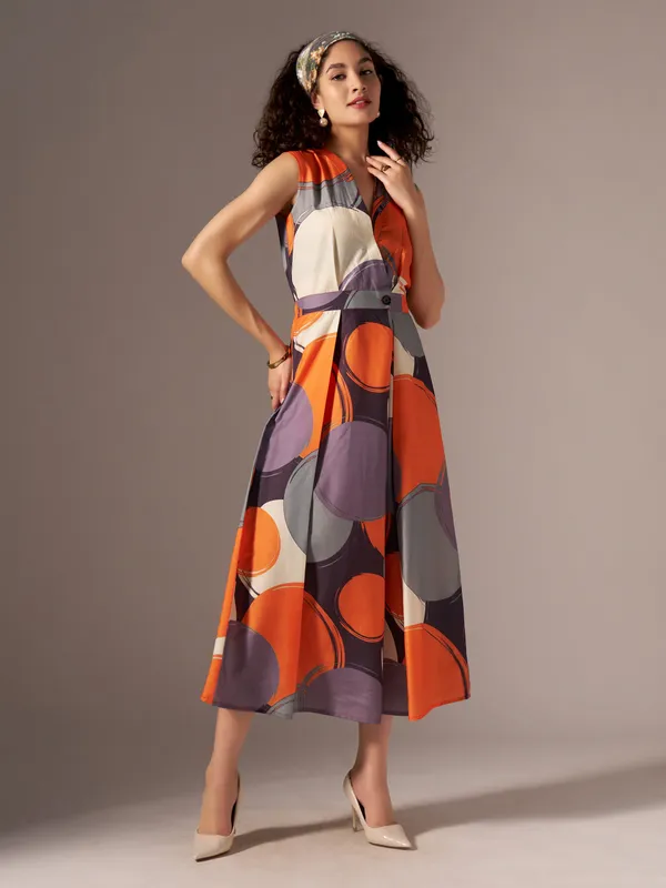 Orange_Print_Fit_And_Flare_Midi_Dress_For_Women
