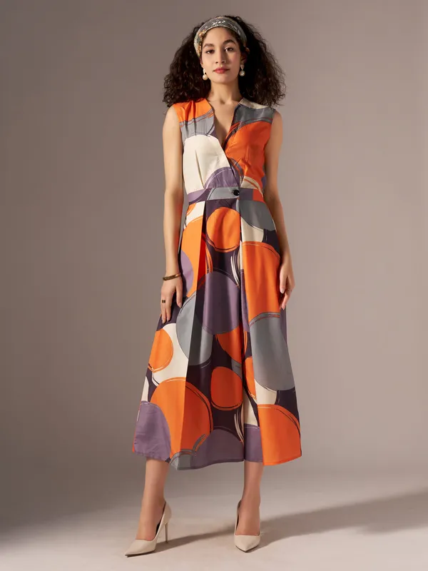 Orange_Print_Fit_And_Flare_Midi_Dress_For_Women