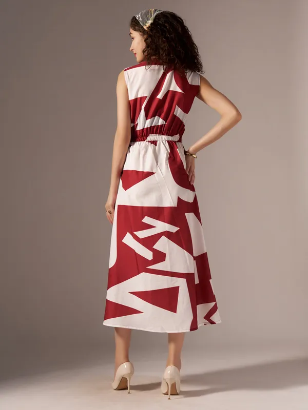 Red_Print_A-Line_Midi_Dress_For_Women