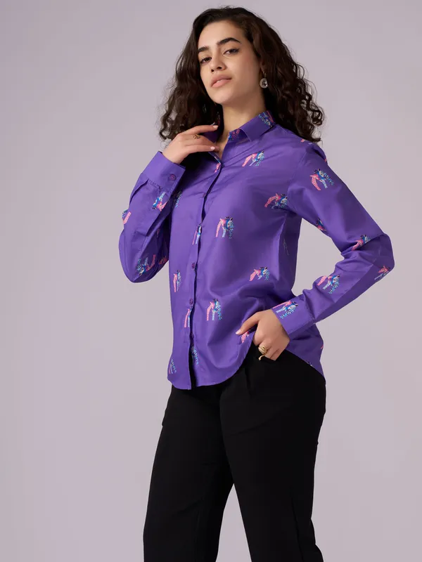 Purple_Comt_Animal_Printed_Casual_Shirt_For_Women