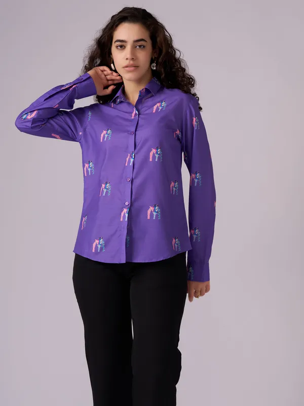 Purple_Comt_Animal_Printed_Casual_Shirt_For_Women