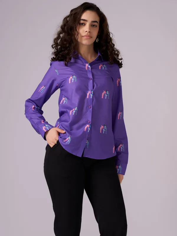 Purple_Comt_Animal_Printed_Casual_Shirt_For_Women
