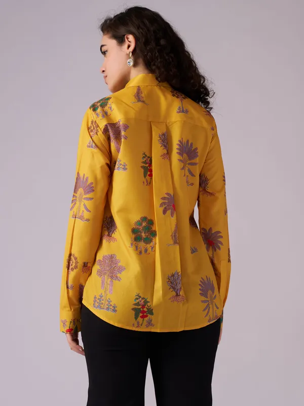 Musted_Tree_Print_Cotton_Blend_Shirt_For_Women