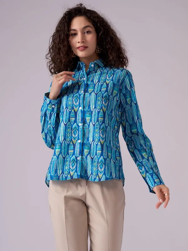 Blue_Ethnic_Motifs_Printed_Comt_Casual_Shirt_For_Women