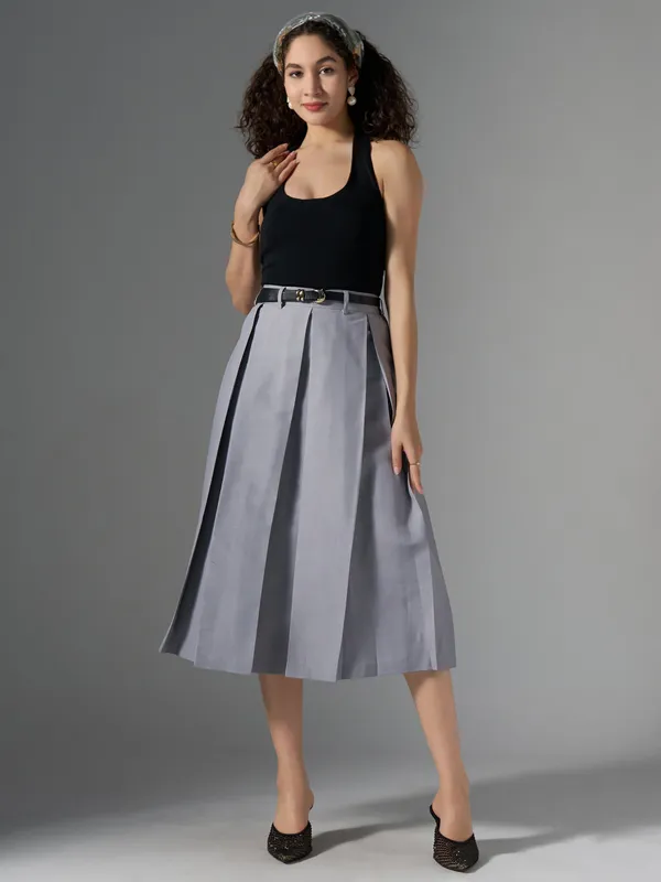 Grey_Cotton_Midi_Fla_Pleated_Skirt_With_Belt_Loop_For_Women