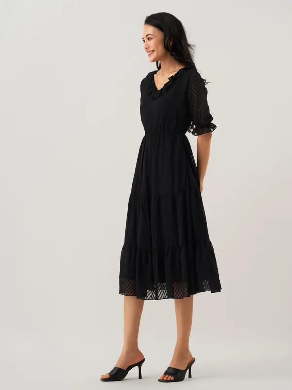 Black_Plain_And_Butta_Work_Dress_For_Women