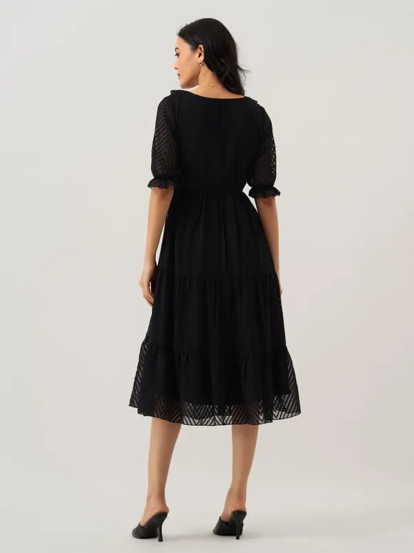 Black_Plain_And_Butta_Work_Dress_For_Women