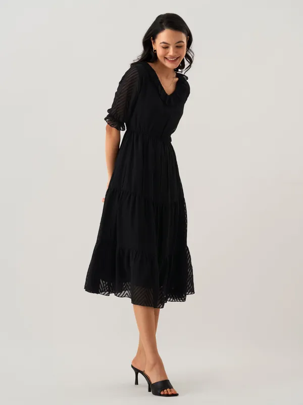 Black_Plain_And_Butta_Work_Dress_For_Women