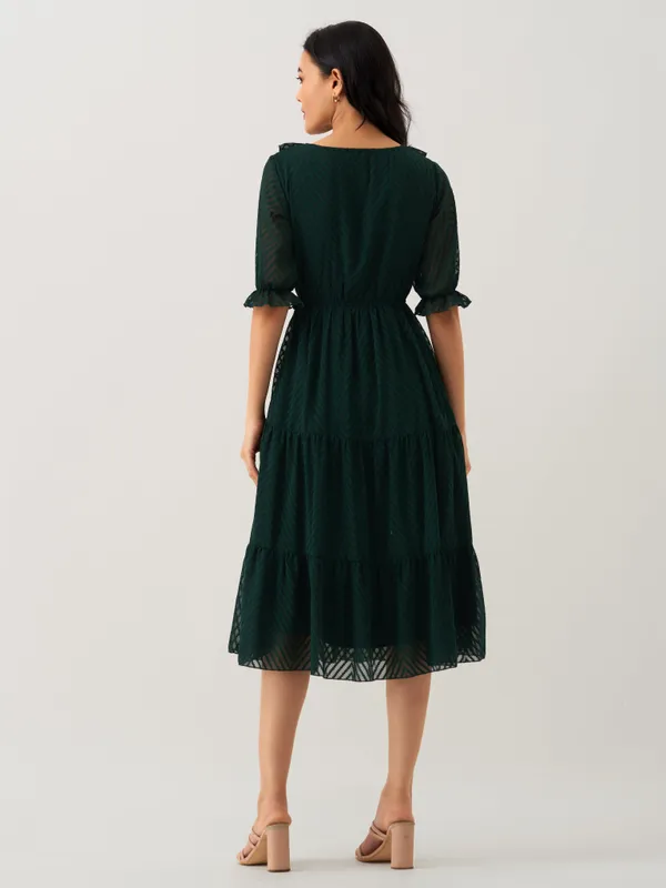 Green_Plain_And_Butta_Work_Dress_For_Women