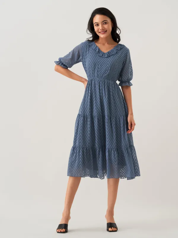 Greyish_Blue_Butta_Work_Dress_For_Women
