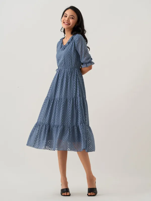 Greyish_Blue_Butta_Work_Dress_For_Women