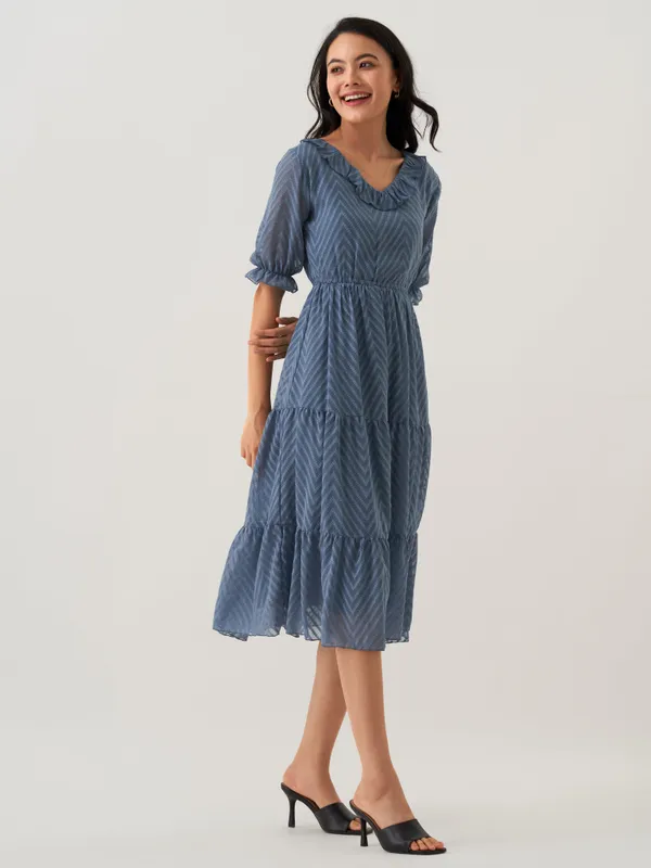 Greyish_Blue_Butta_Work_Dress_For_Women