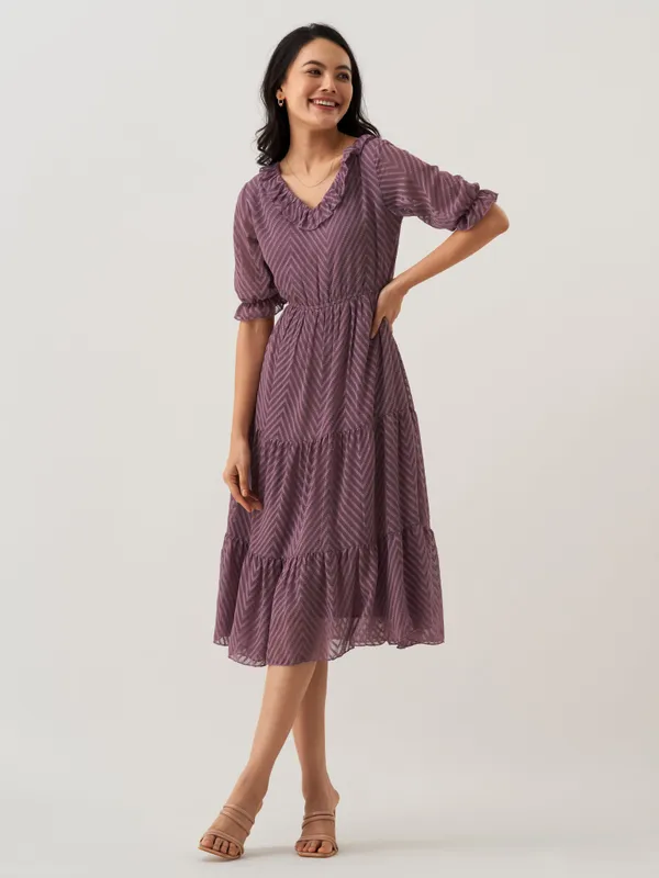 Greyish_Purple_Butta_Work_Dress_For_Women