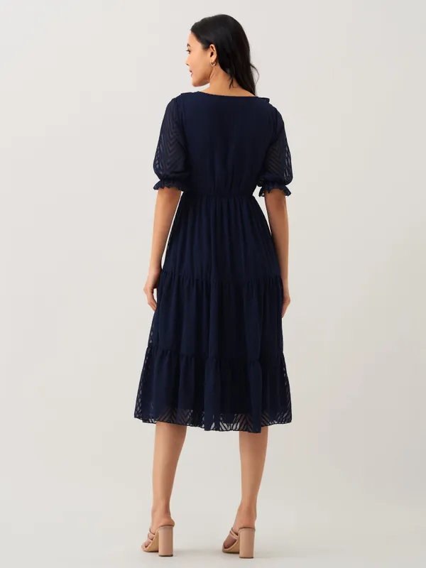 Navy_Blue_Plain_And_Butta_Work_Dress_For_Women