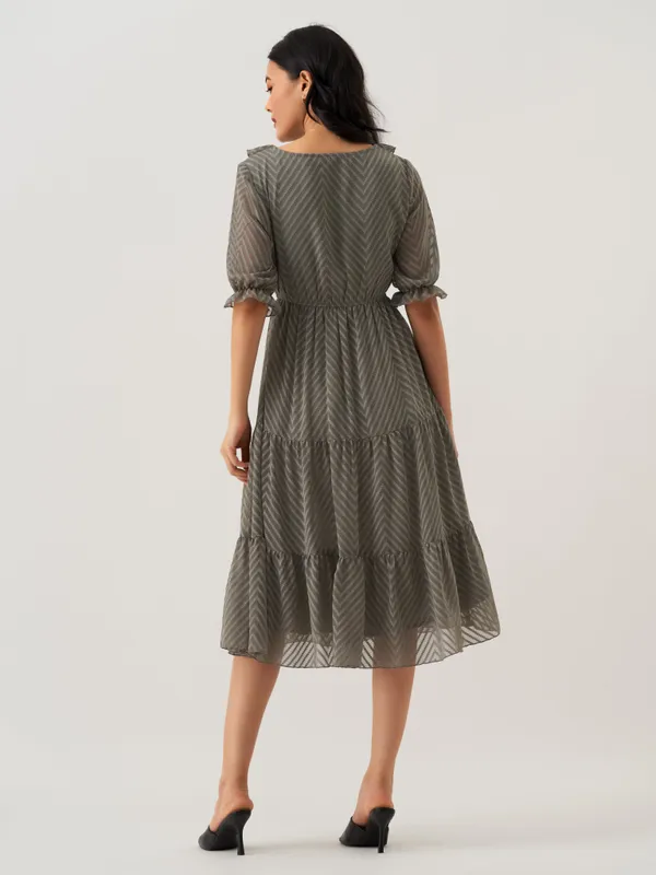 Steel_Grey_Plain_And_Steel_Butta_Work_Dress_For_Women