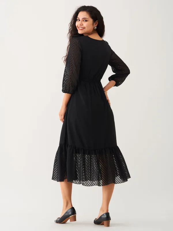 Black_Plain_And_Butta_Work_Dress_For_Women