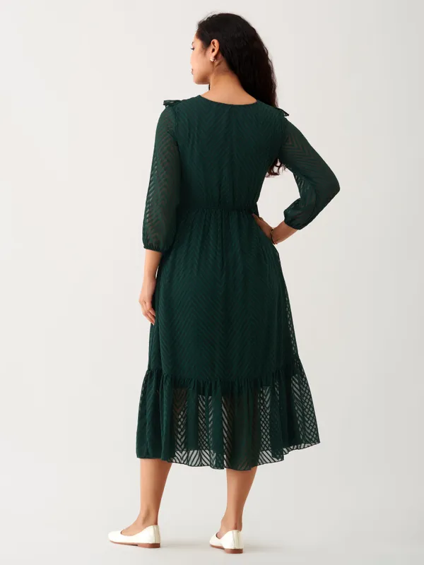 Green_Plain_And_Butta_Work_Dress_For_Women